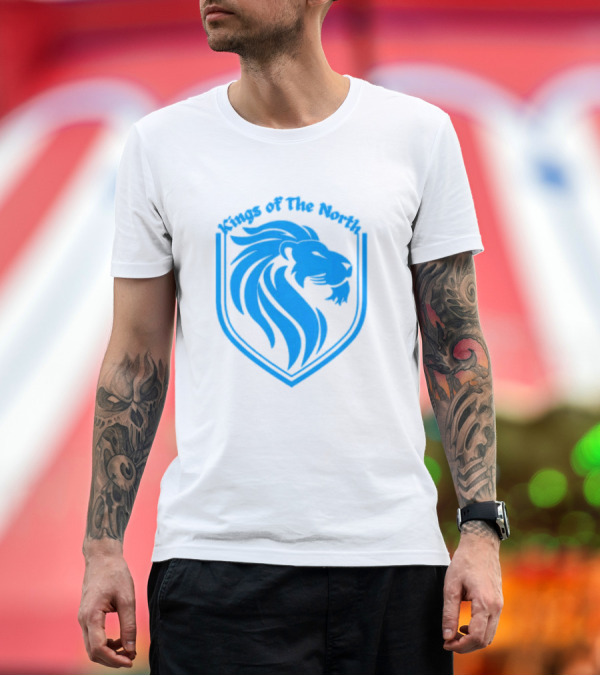 Premium T-Shirt: Detroit Lions Blue Crest Kings of the North T-Shirt Detroit Lions Blue Crest Kings of the North T-Shirt