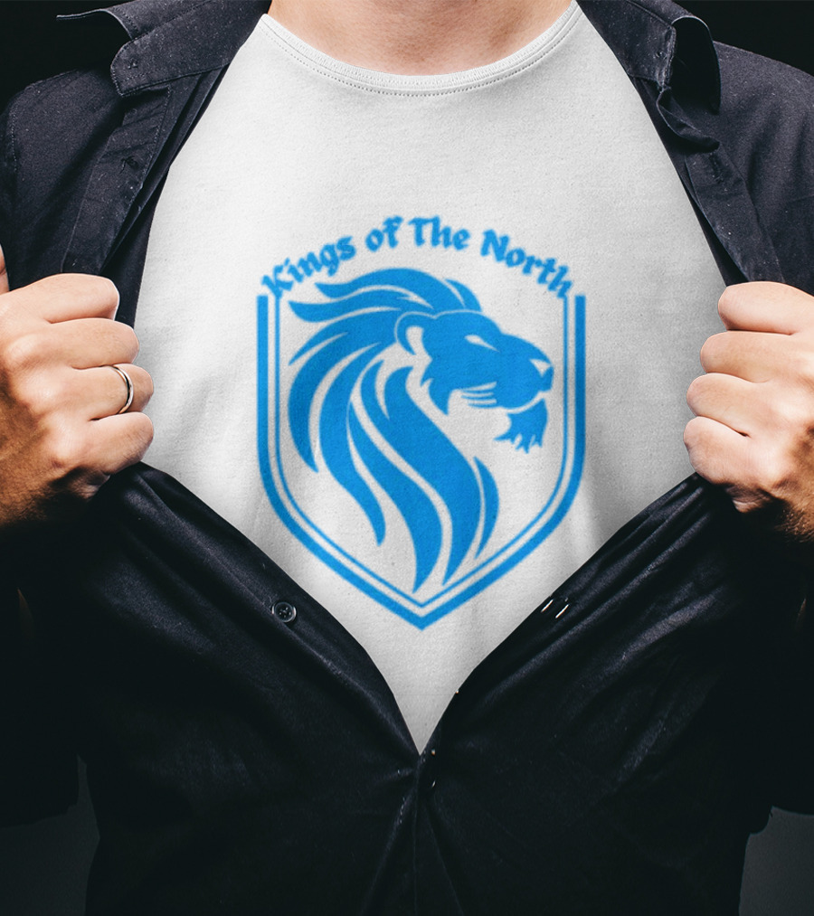 Detroit Lions Blue Crest Kings Of The North T-Shirt