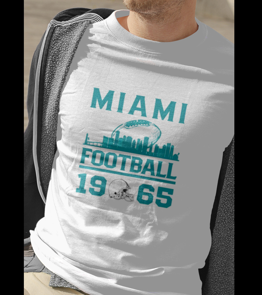 Miami Dolphins 1965 Skyline Football Urban Scene T-Shirt