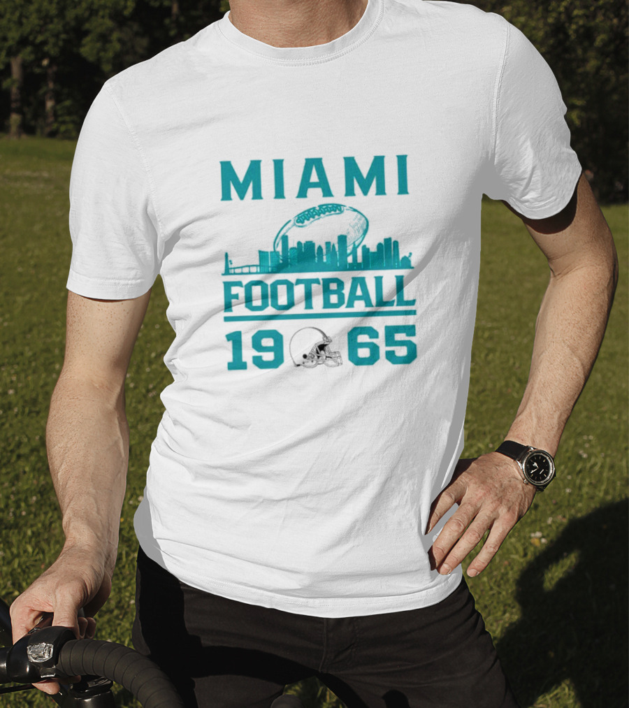 Miami Dolphins 1965 Skyline Football Urban Scene T-Shirt