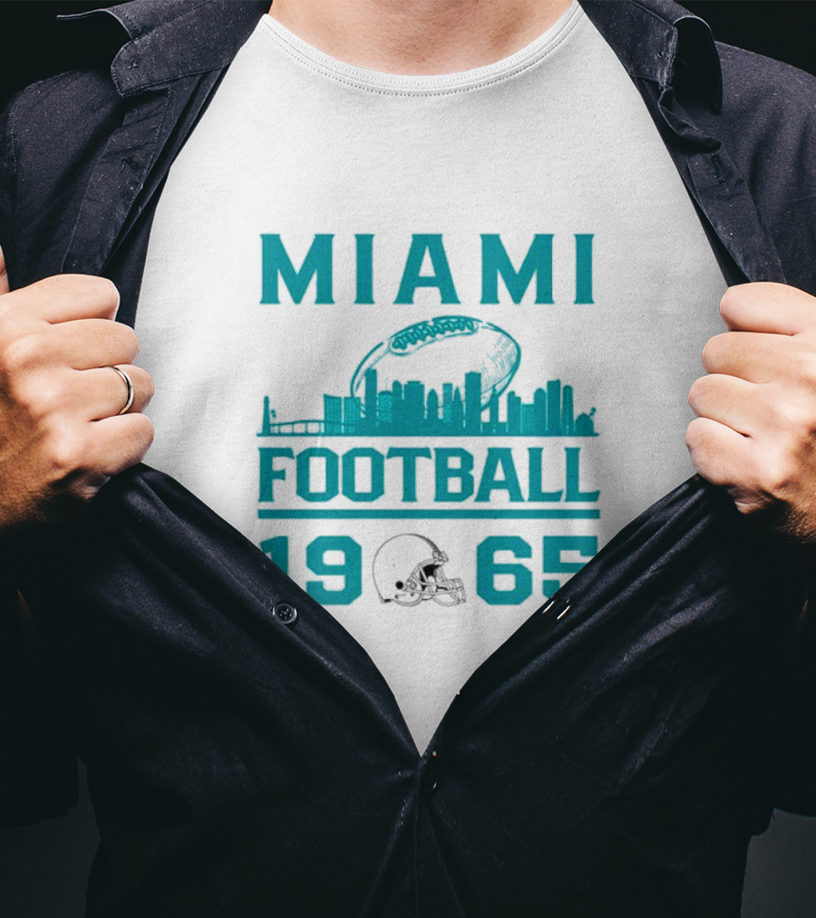 Miami Dolphins 1965 Skyline Football Urban Scene T-Shirt