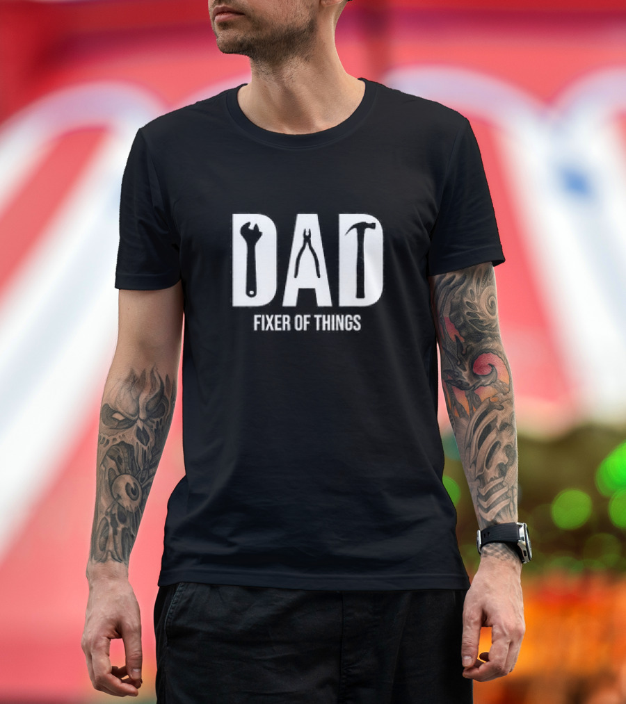 Dad Fixer of Things Tool Icons Fathers Day T-Shirt