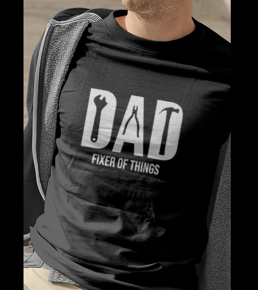 Dad Fixer Of Things Tool Icons Fathers Day T-Shirt