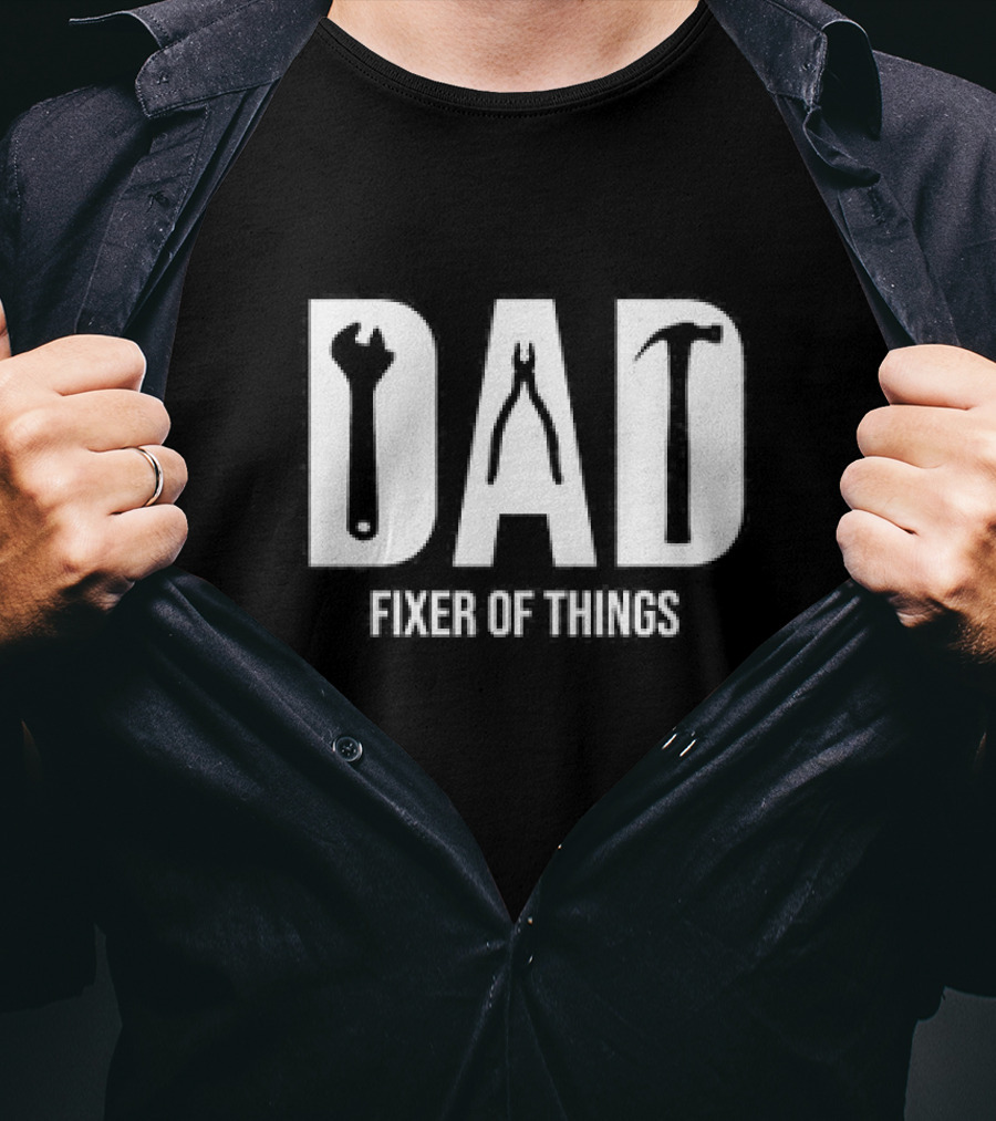 Dad Fixer Of Things Tool Icons Fathers Day T-Shirt