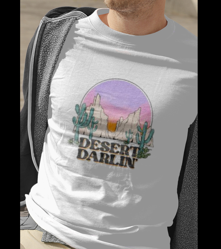 Desert Darlin Cactus Sunset On Champion T-Shirt