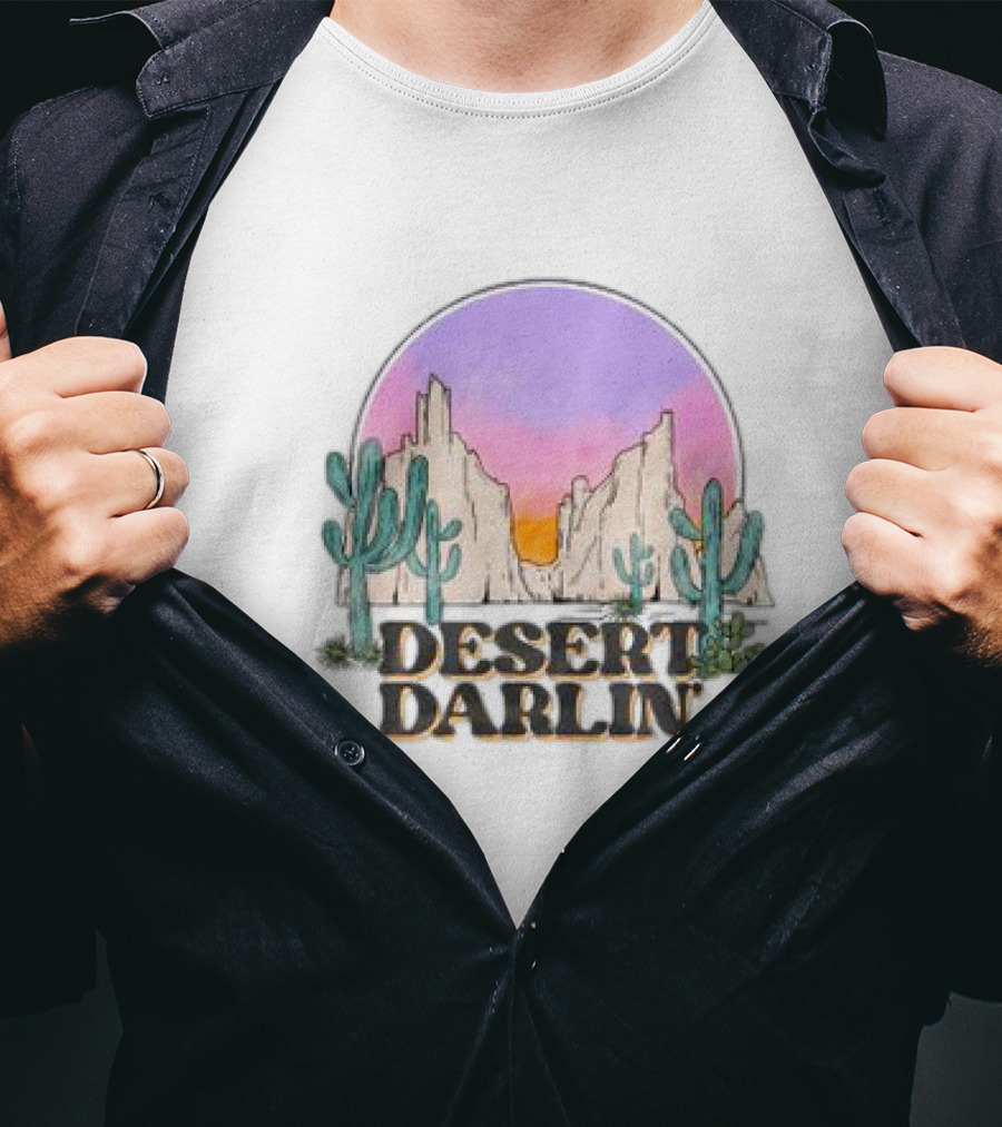 Desert Darlin Cactus Sunset On Champion T-Shirt