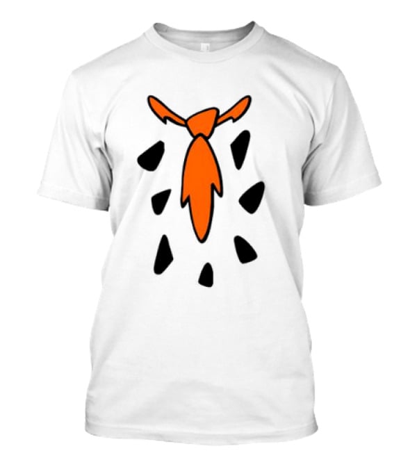 Fred Flintstone Costume Tie With Orange And Black T-Shirt