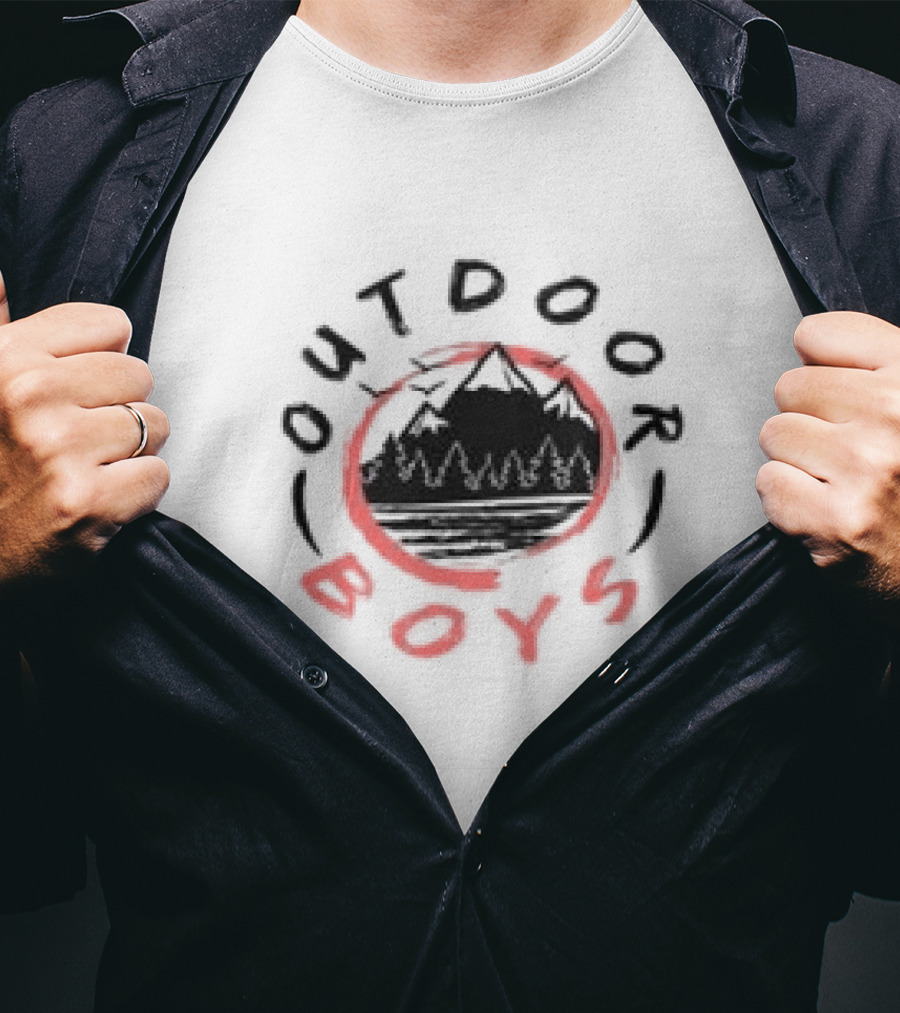 Outdoor Boys Mountain Adventure Circle Forest T-Shirt