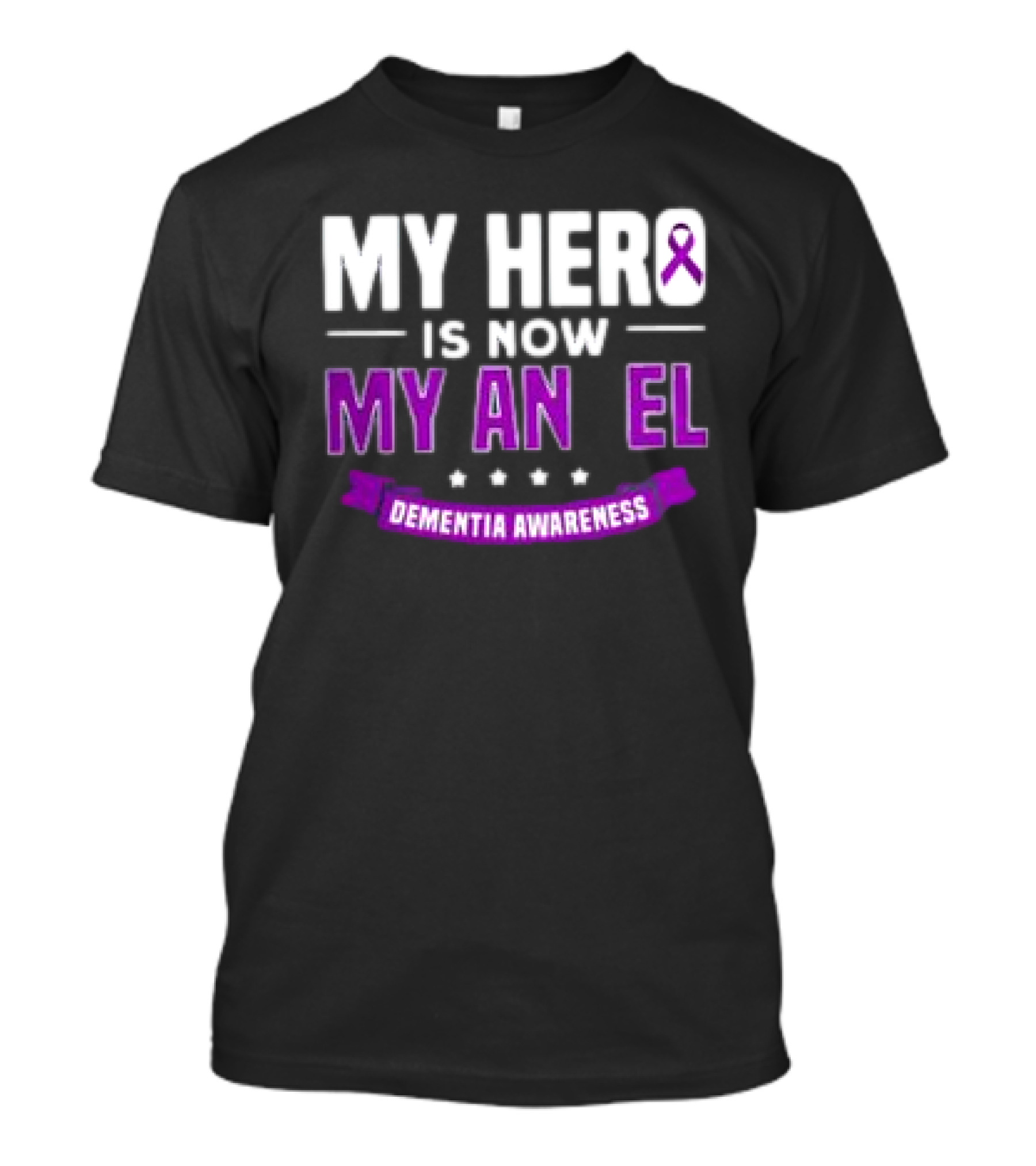 My Hero Is Now My Angel Purple Ribbon Dementia Awareness T-Shirt