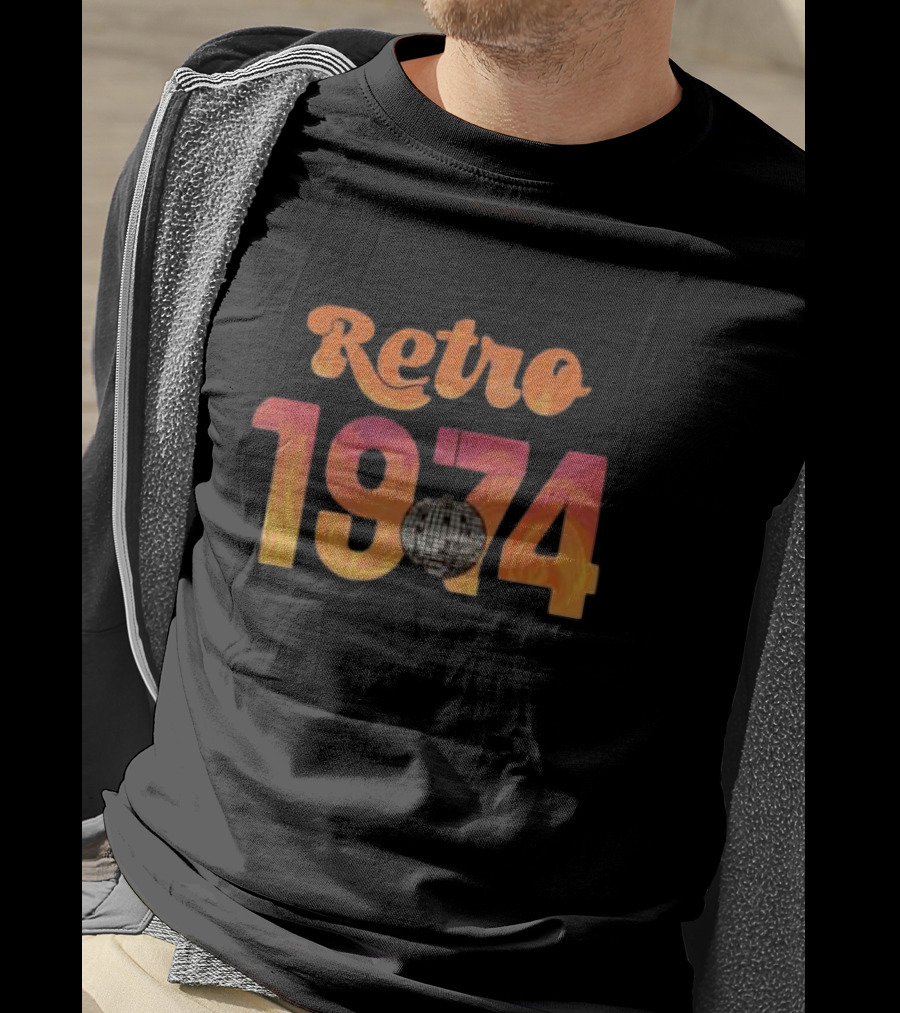 Retro 1974 Disco Fever Party With Vintage Vibe T-Shirt