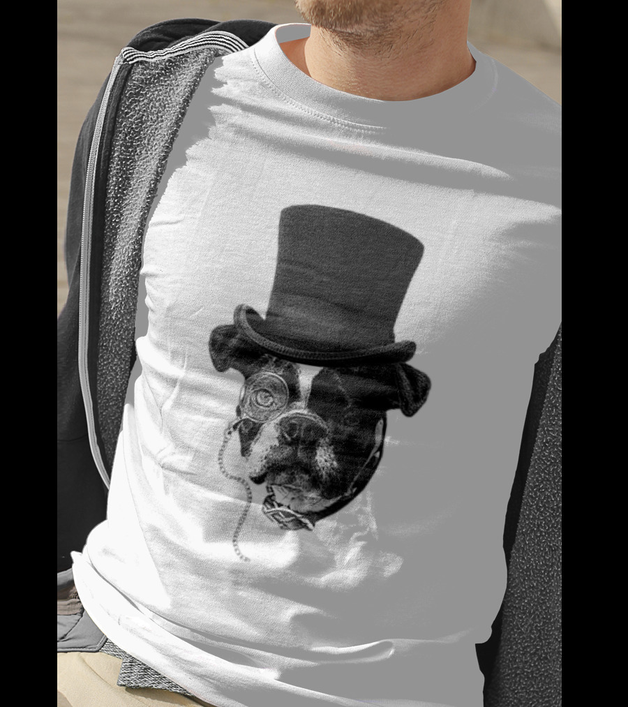 Winston Howl III Monocle Dog Top Hat T-Shirt