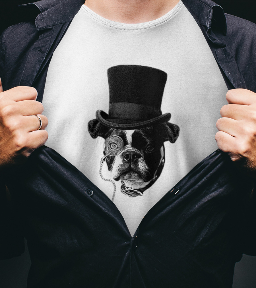 Winston Howl III Monocle Dog Top Hat T-Shirt