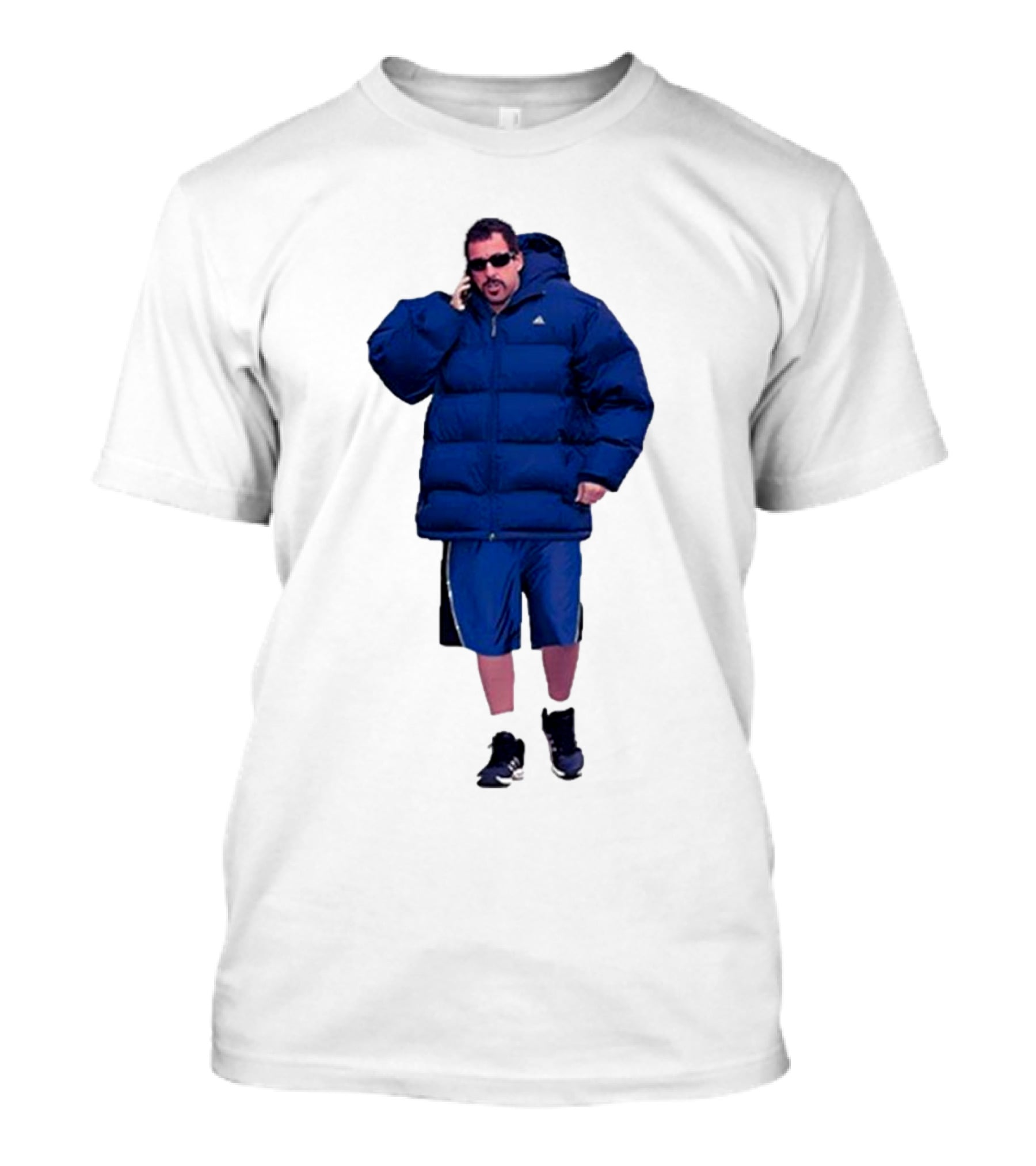 Fakehandshake Hot N Cold Walking In Puffer Jacket And Shorts T-Shirt