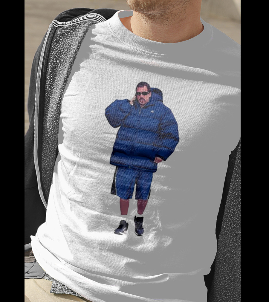 Fakehandshake Hot N Cold Walking In Puffer Jacket And Shorts T-Shirt