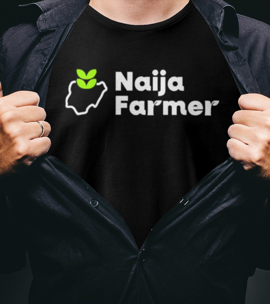 Naija Farmer Nigeria Agriculture Icon With Leaf Map Outline T-Shirt