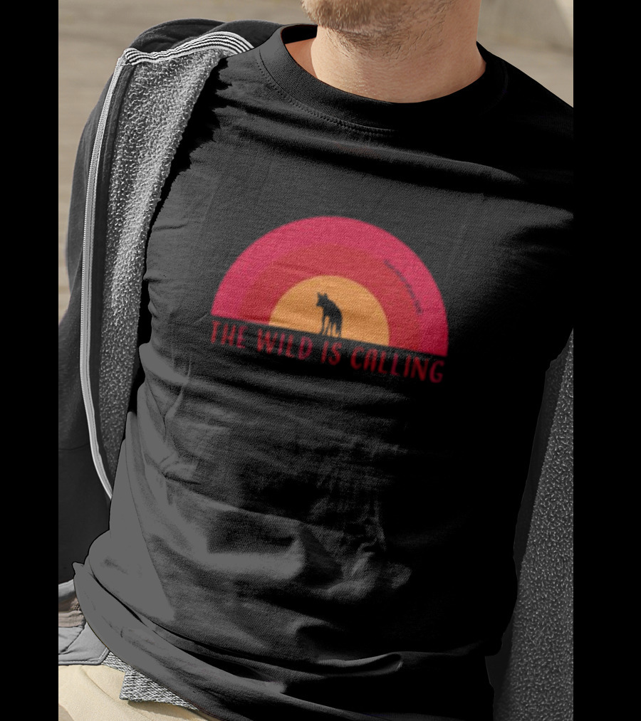 The Wild Is Calling Woft Silhouette Retro Sunset T-Shirt