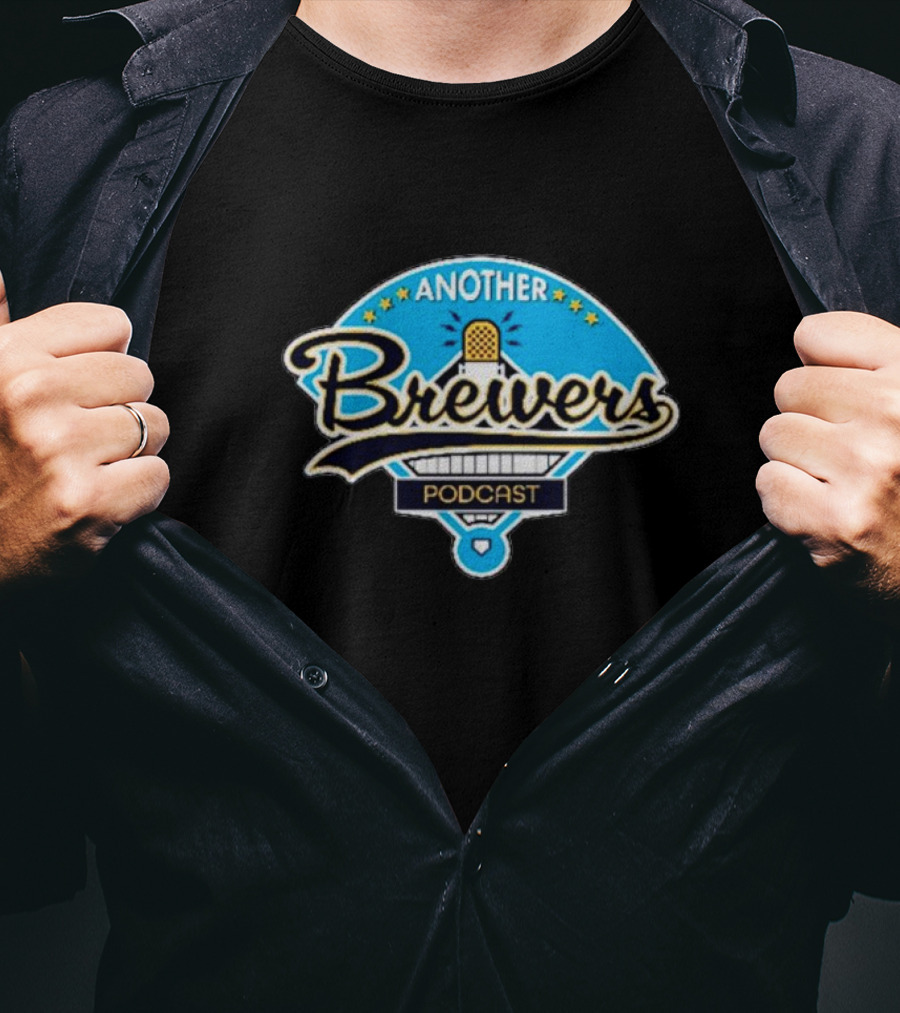 Another Brewers Podcast Blue Microphone And Baseball Diamond T-Shirt