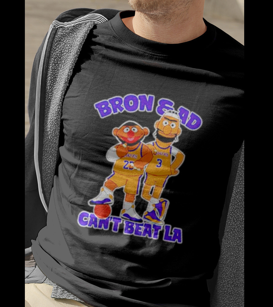Bron And AD Can't Beat LA Lakers Parody Basketball Duo T-Shirt