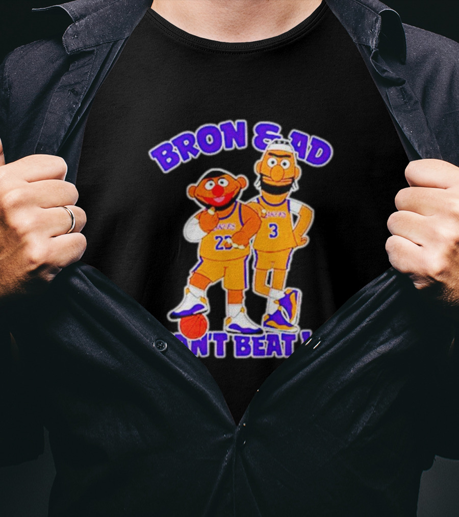 Bron And AD Can't Beat LA Lakers Parody Basketball Duo T-Shirt