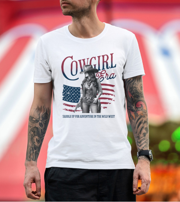 Premium T-Shirt: Cowgirl Era Saddle Up for Adventure in the Wild West T-Shirt Cowgirl Era Saddle Up for Adventure in the Wild West T-Shirt