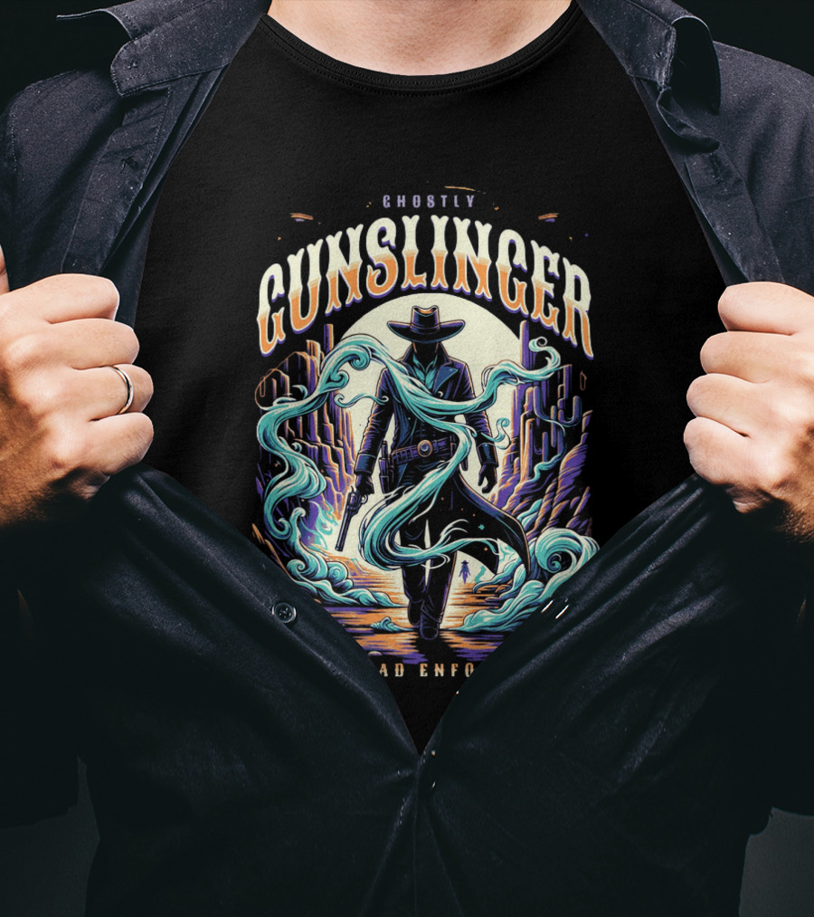 Ghostly Gunslinger Undead Enforcer T-Shirt