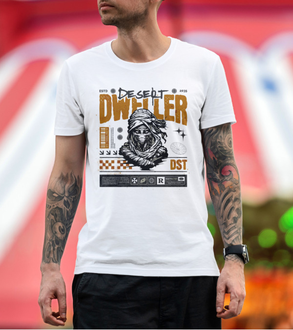 Premium T-Shirt: Desert Dweller Mask of Mummy DST ESTD 35 T-Shirt Desert Dweller Mask of Mummy DST ESTD 35 T-Shirt