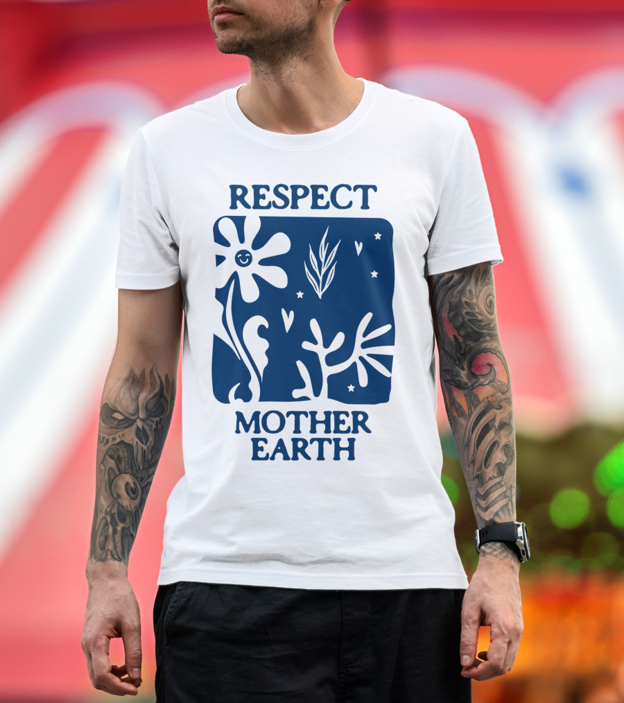 Respect Mother Earth Flower Stars Boho T-Shirt