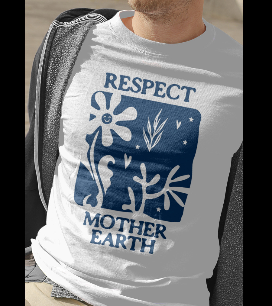 Respect Mother Earth Flower Stars Boho T-Shirt