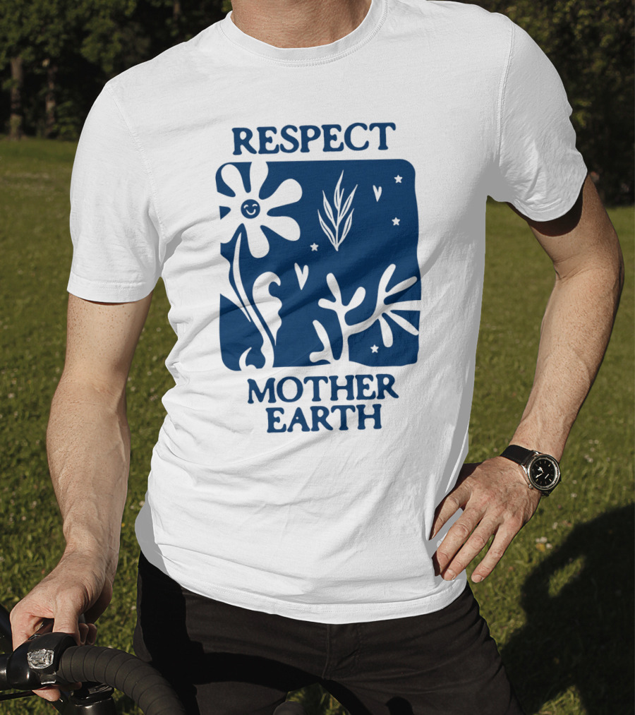 Respect Mother Earth Flower Stars Boho T-Shirt