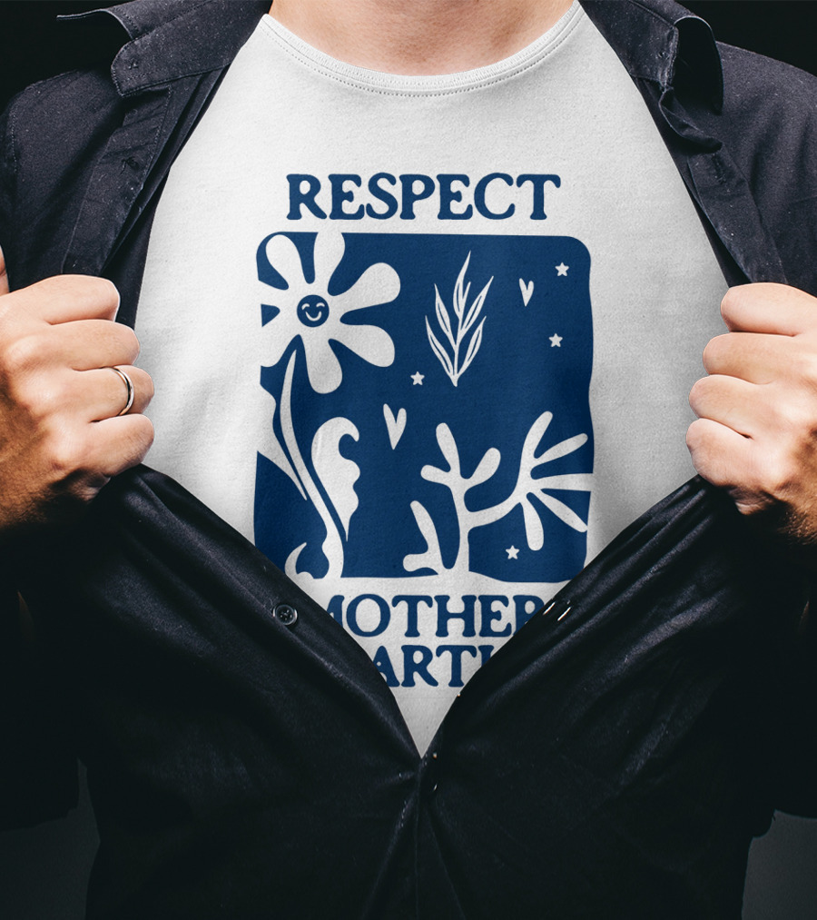 Respect Mother Earth Flower Stars Boho T-Shirt