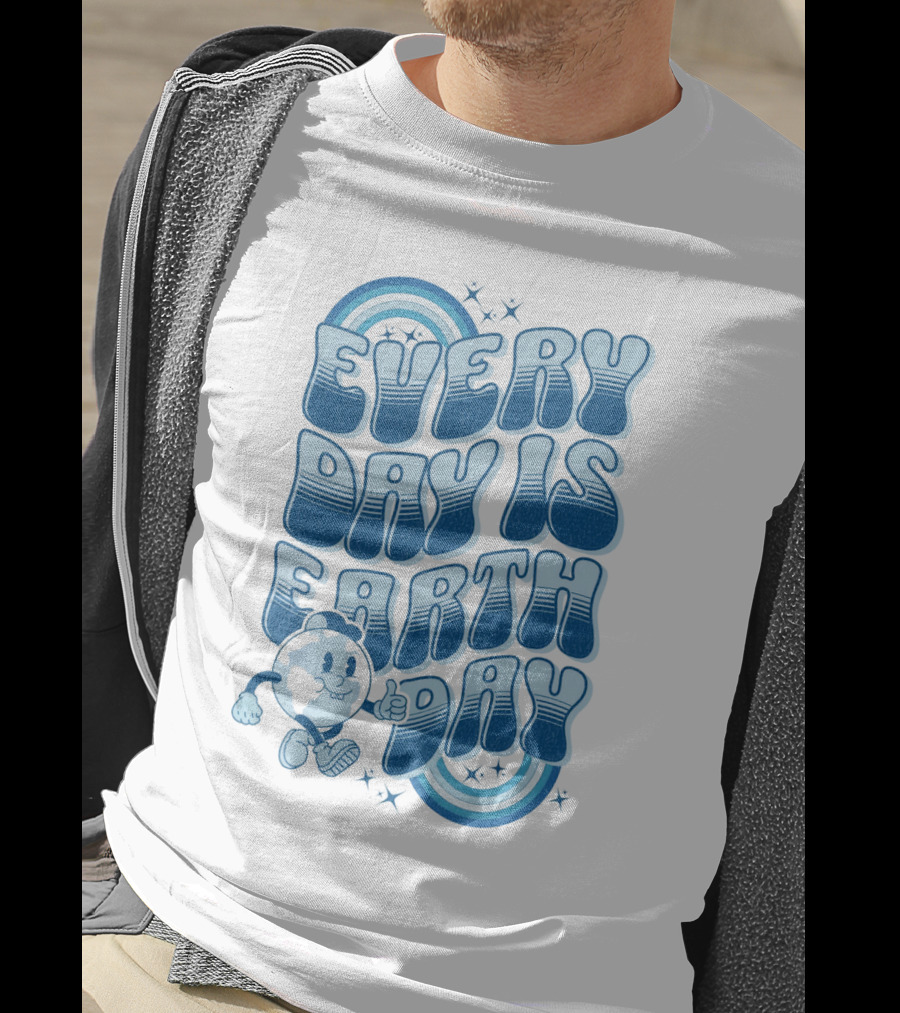 Every Day Is Earth Day Cartoon Planet T-Shirt