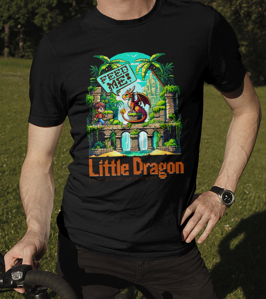 Little Dragon Feed Me Level Up Challenge Completed T-Shirt