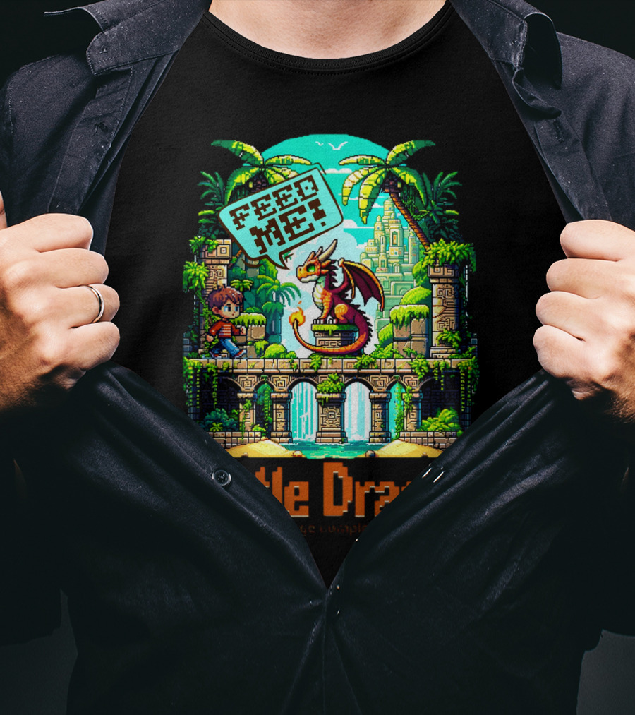 Little Dragon Feed Me Level Up Challenge Completed T-Shirt