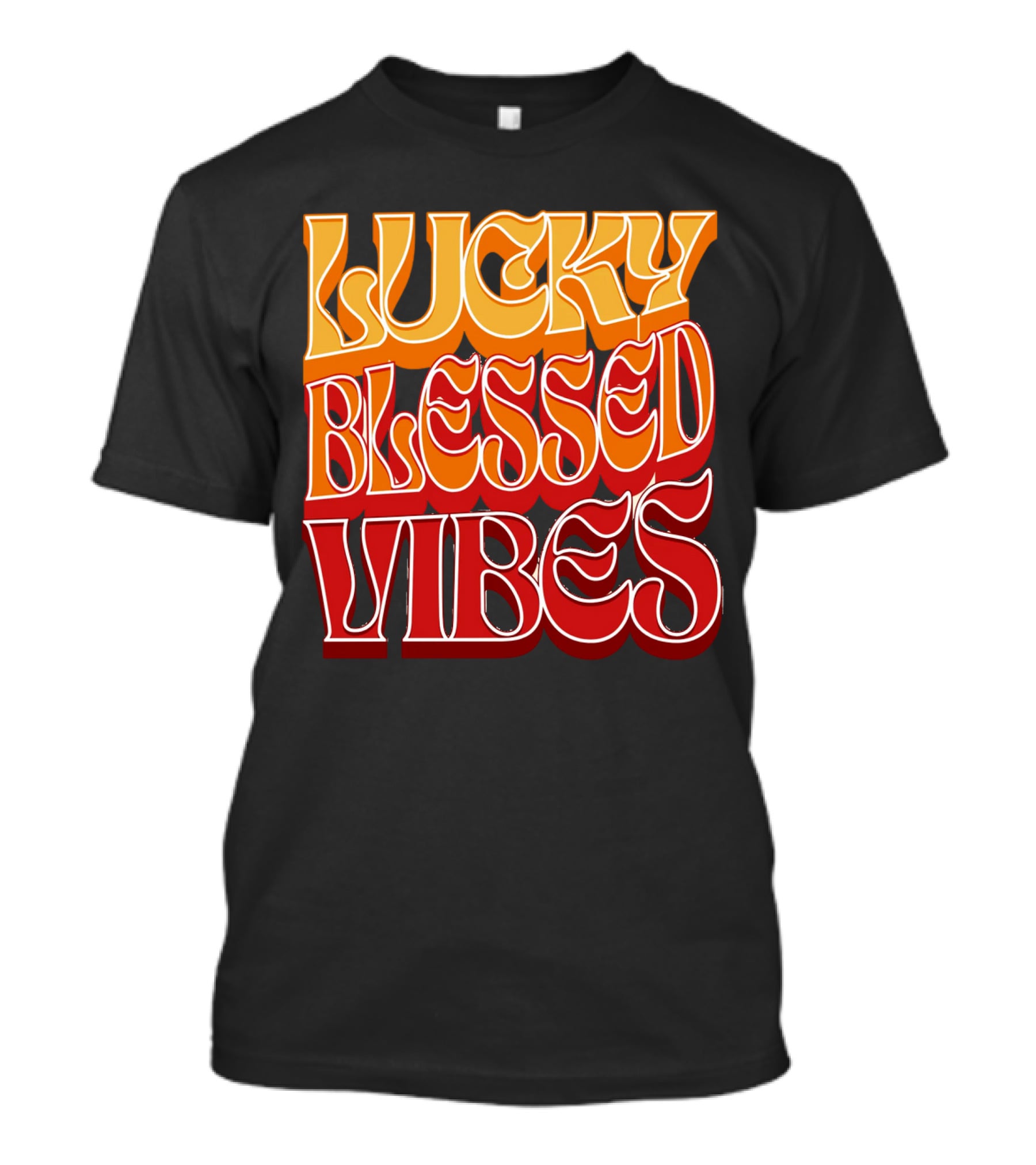 Lucky Blessed Vibes Retro T-Shirt