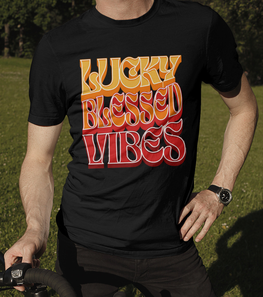 Lucky Blessed Vibes Retro T-Shirt