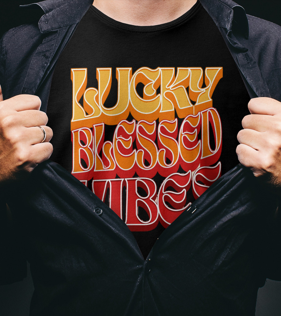 Lucky Blessed Vibes Retro T-Shirt