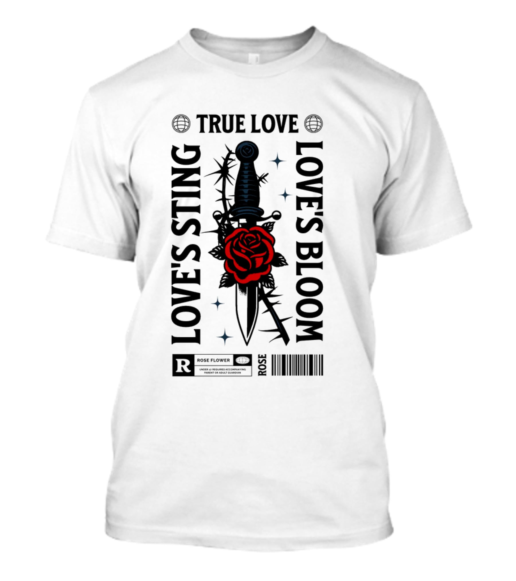 True Love Rose Flower Love's Sting Love's Bloom T-Shirt