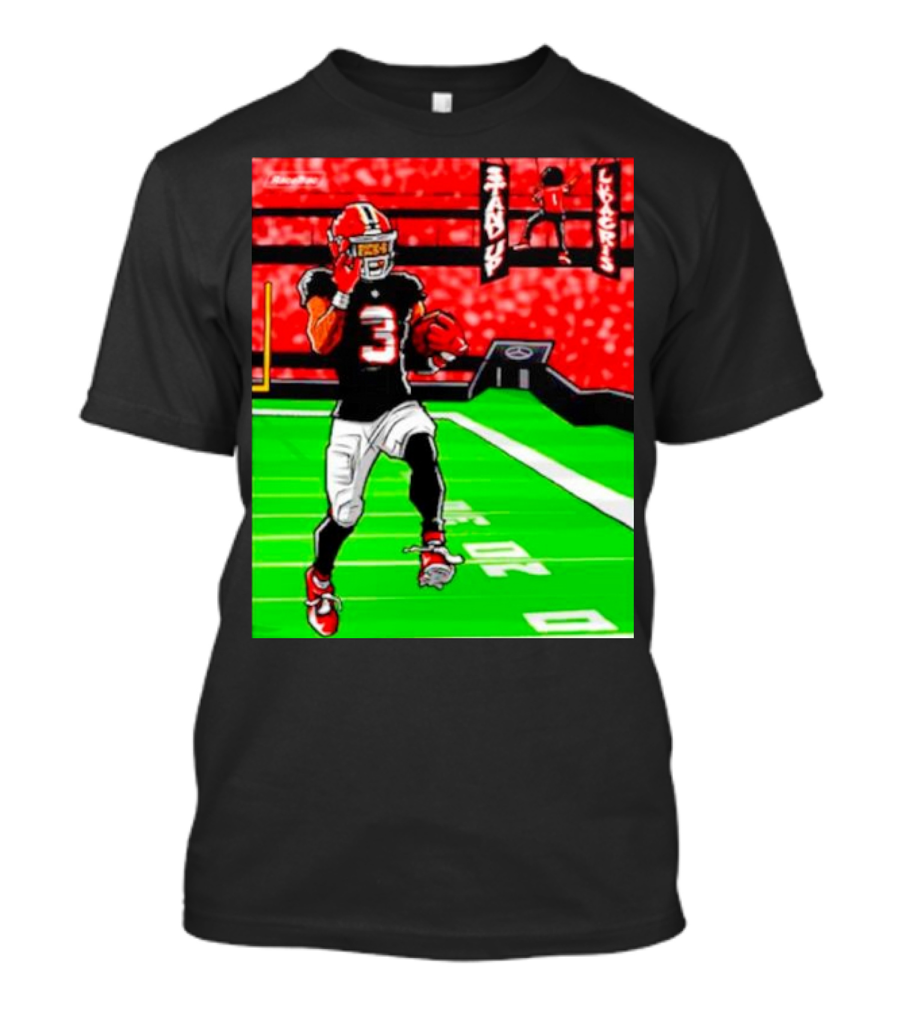 Stand Up Ludacris Football Player Number 3 On Green Field T-Shirt