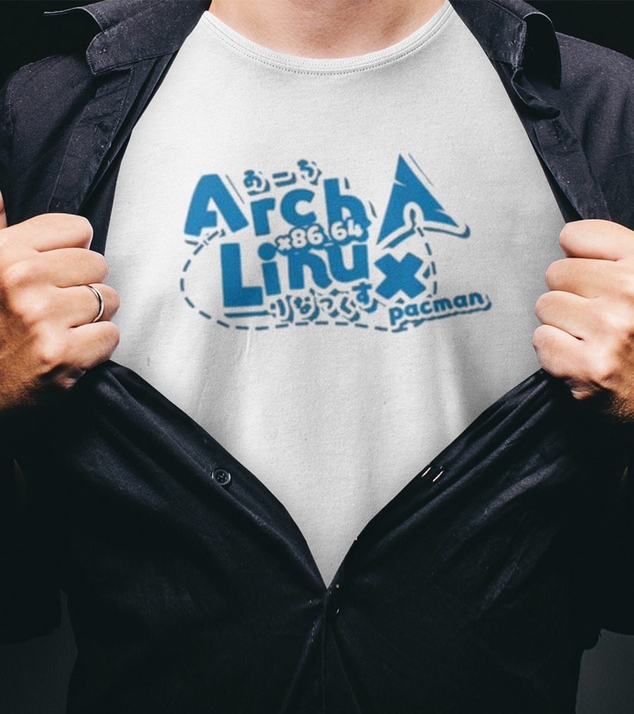 Arch Linux X86_64 Pacman Japanese Text T-Shirt