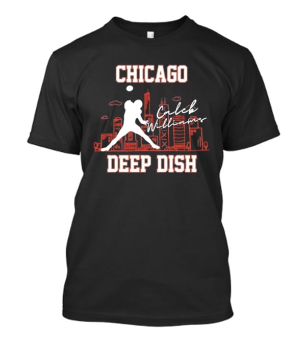 Caleb Williams Chicago Deep Dish Football Skyline T-Shirt