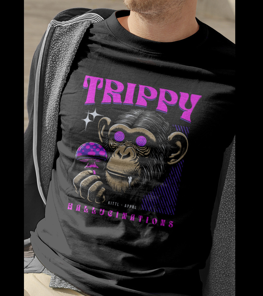 Trippy Hallucinations Chimpanzee Kittl Apprl T-Shirt