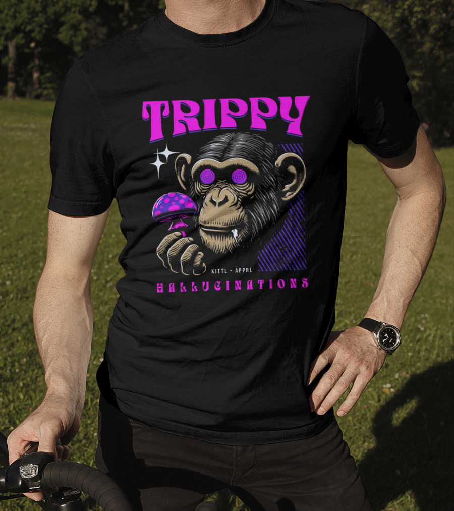 Trippy Hallucinations Chimpanzee Kittl Apprl T-Shirt