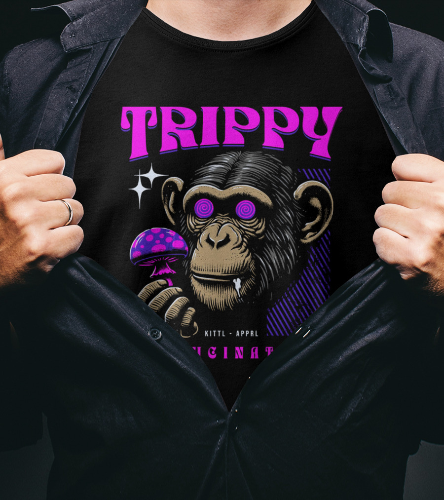 Trippy Hallucinations Chimpanzee Kittl Apprl T-Shirt