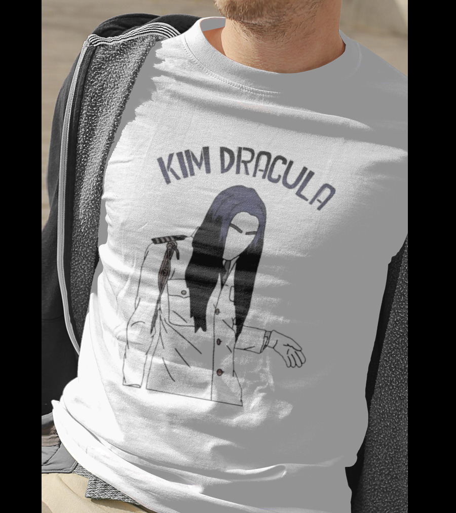 Kim Dracula Mysterious Long-Haired Figure In Military Jacket T-Shirt