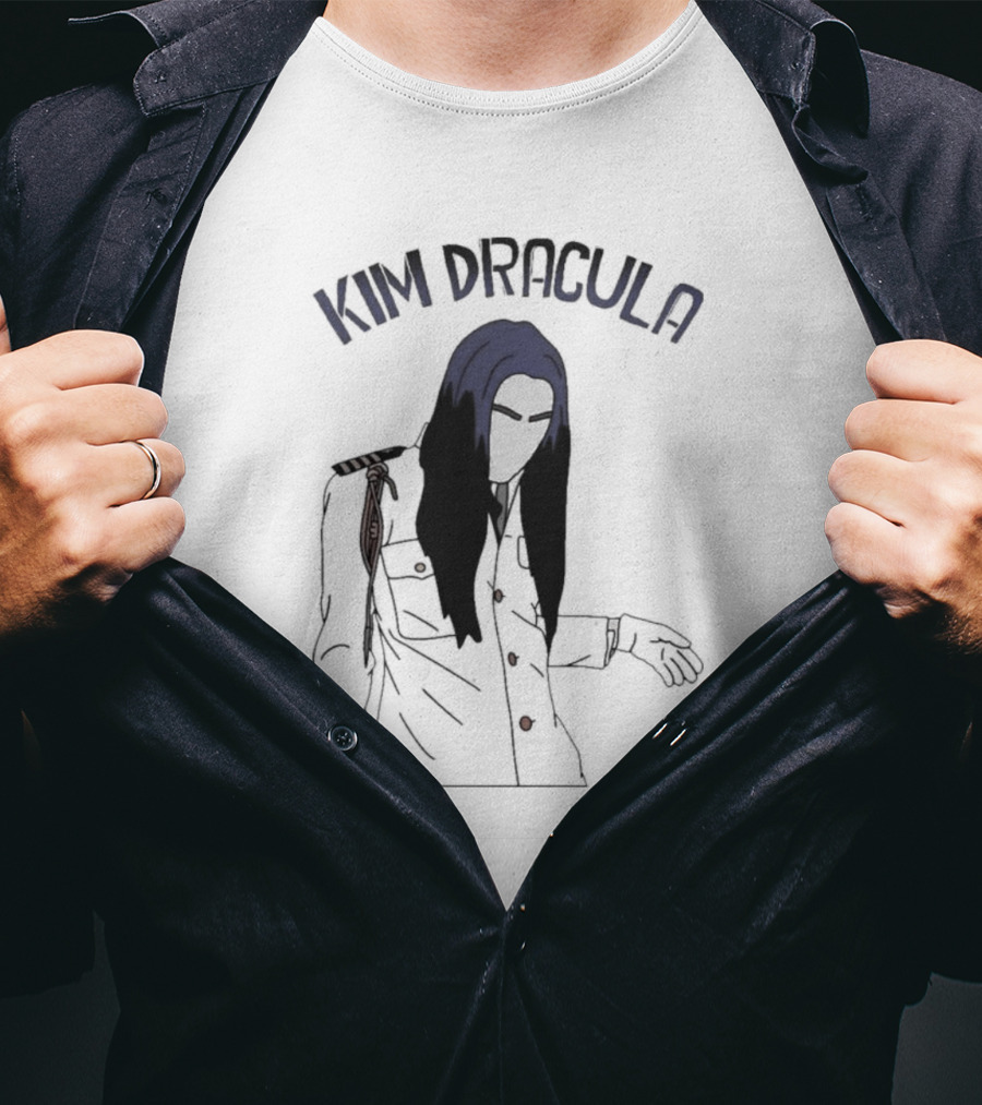 Kim Dracula Mysterious Long-Haired Figure In Military Jacket T-Shirt