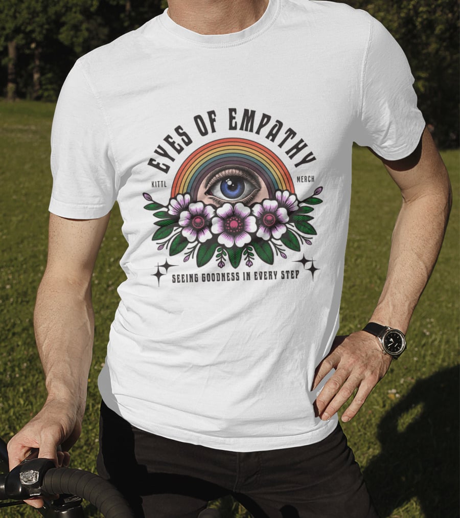 Eyes Of Empathy One Eye Rainbow Flower Decoration T-Shirt