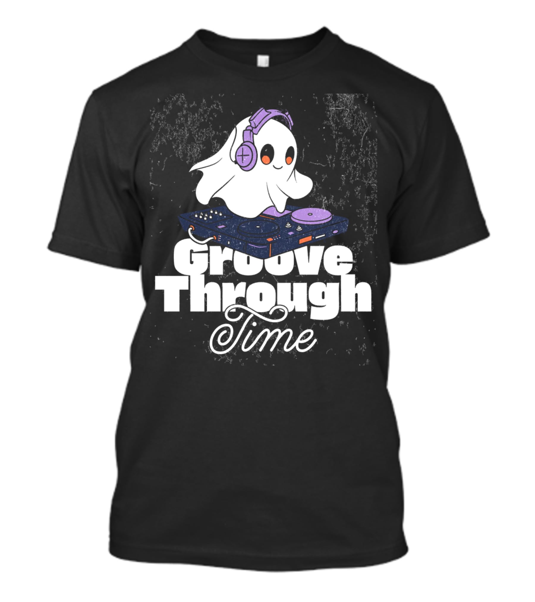 Groove Through Time Ghost DJ On Turntable T-Shirt