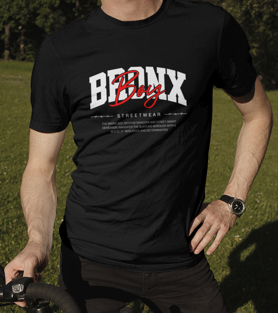 BRONX Boy Streetwear Swagger Street-Smart Resilience Determination T-Shirt