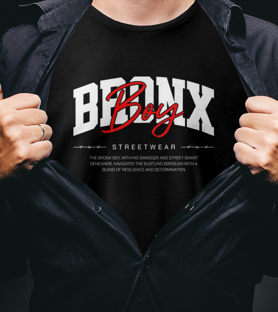 BRONX Boy Streetwear Swagger Street-Smart Resilience Determination T-Shirt