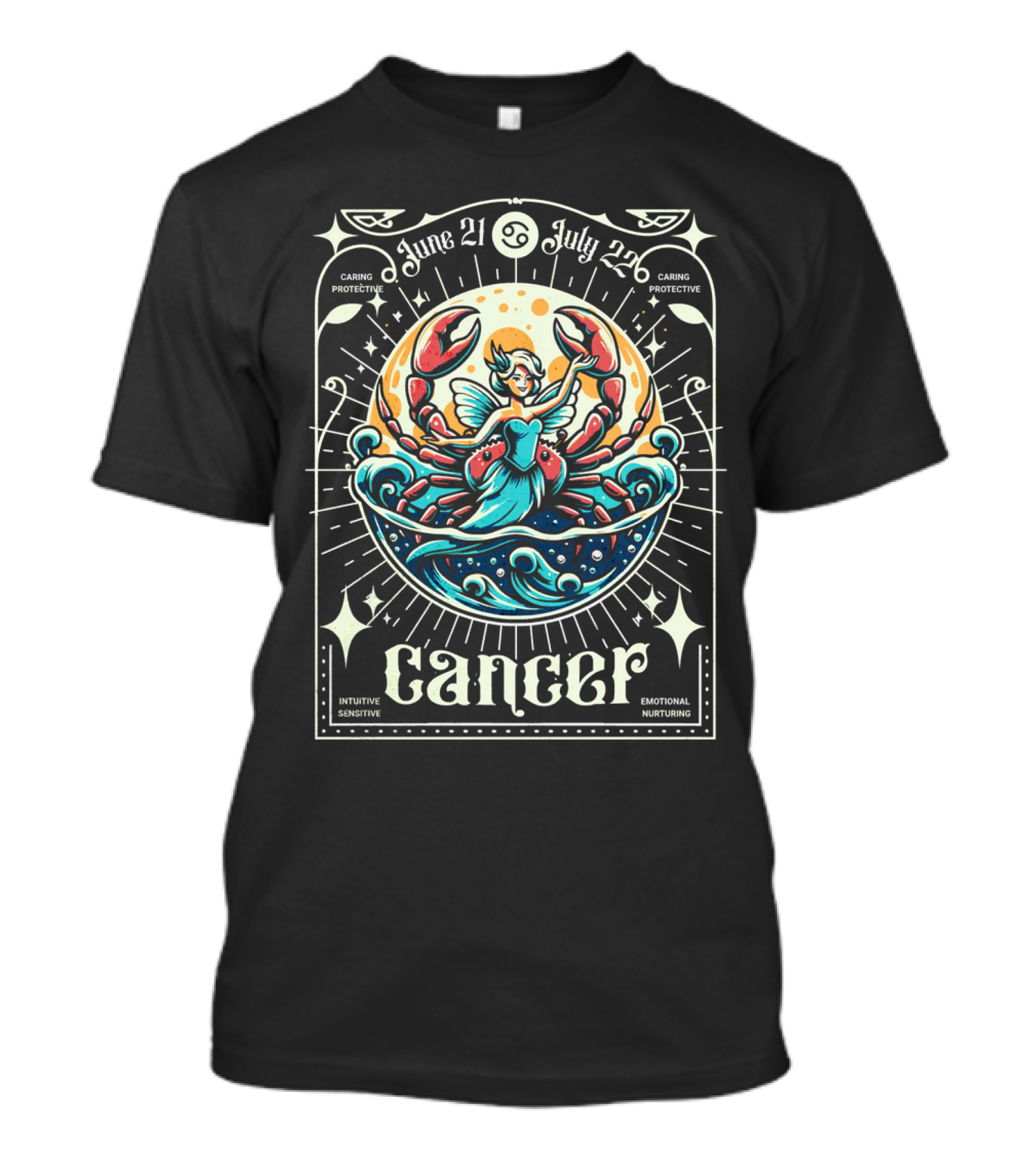 Cancer Zodiac Fairy June 21 To July 22 Intuitive Sensitive Emotional Nurturing Caring Protective T-Shirt